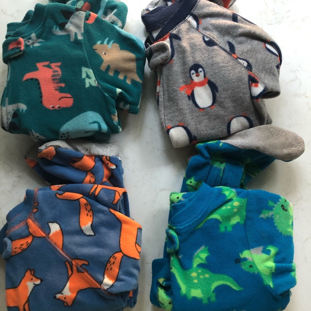Fleece footie Pajama lot